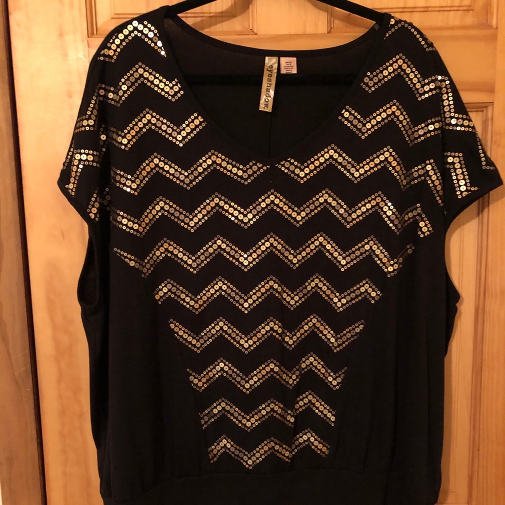 Black sequin top